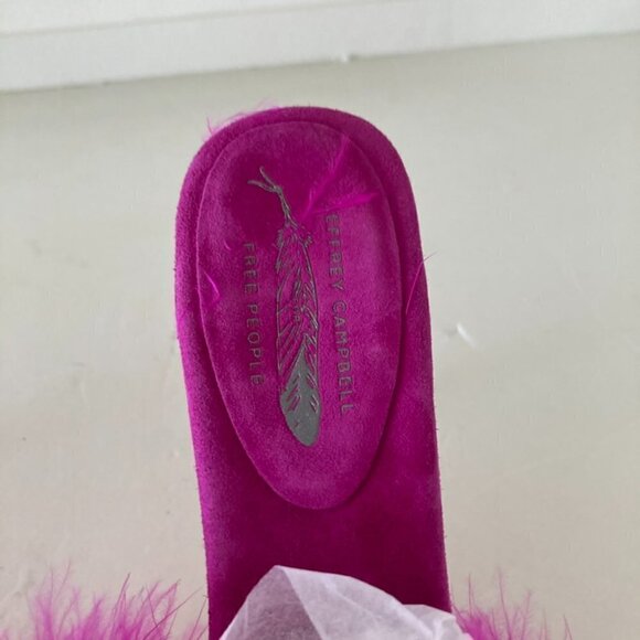 NWOT Jeffery Campbell Free People Lily Pointed Toe Feather Heels Pink Sz 6 - Picture 5 of 8